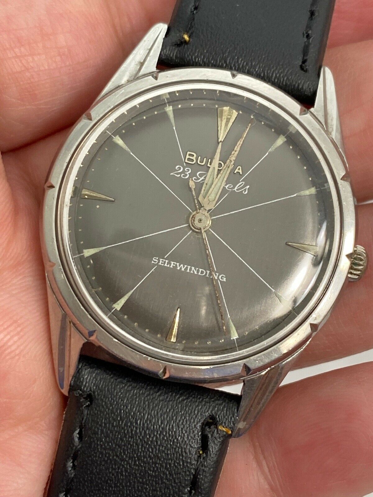 1963 Bulova Ragatta 23 Jewels Self-winding Black Dial Watch